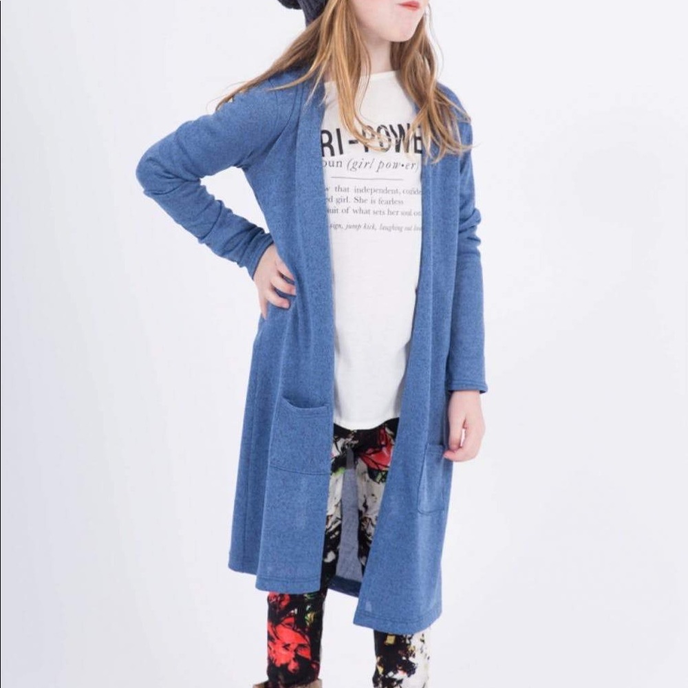 New Agnes & Dora Kid Duster Blue Denim Firenze Sweater